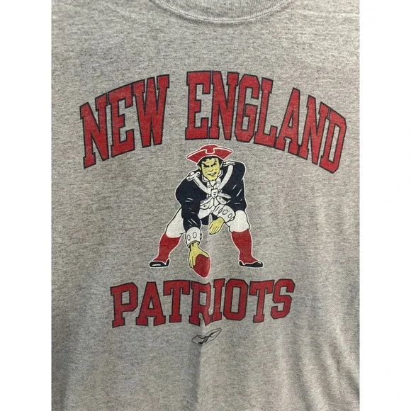 Reebok New England Patriots Long Sleeve Shirt Gray Pat Patriot Throwback Mens L - Picture 3 of 6